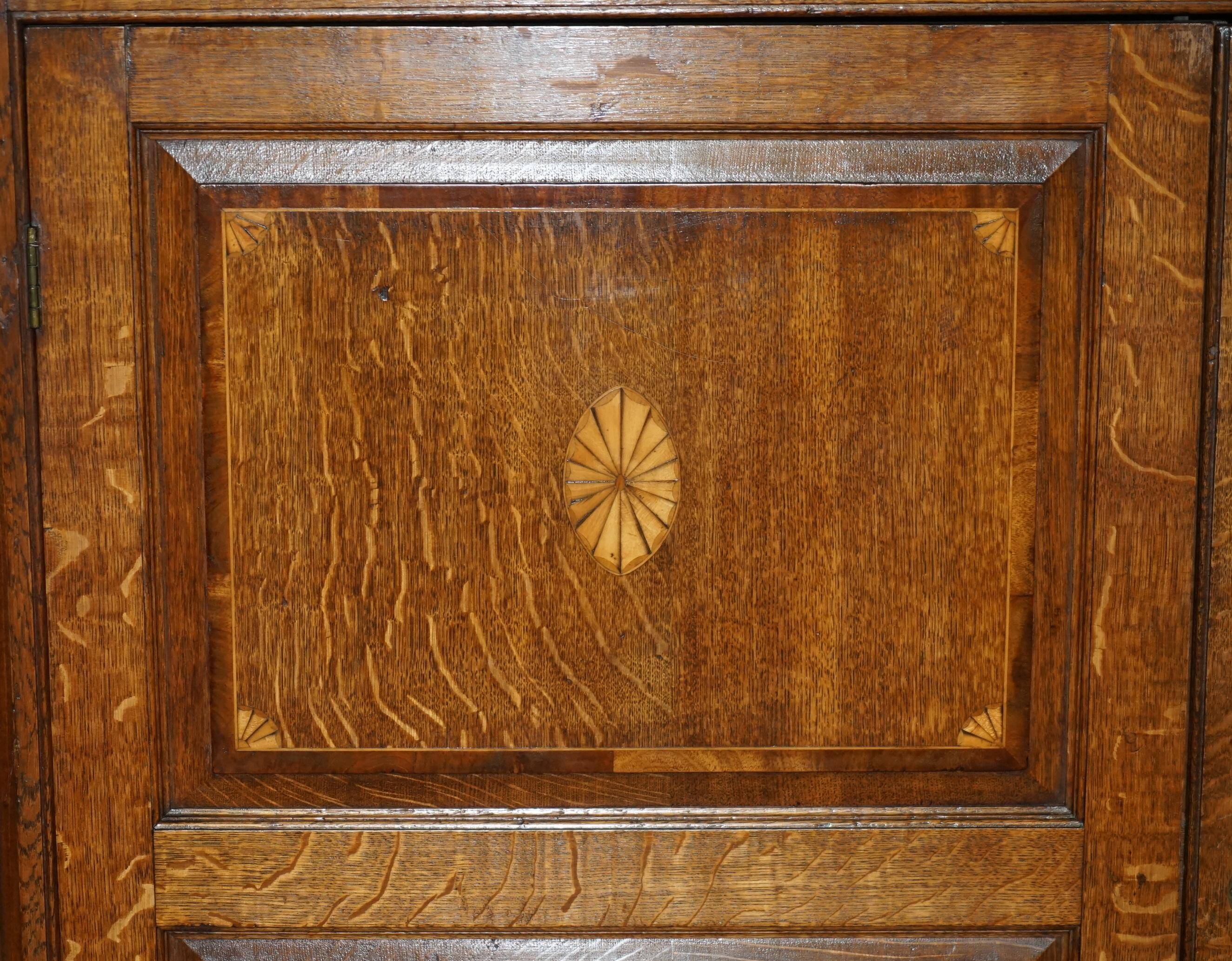 Antique Sheraton wardrobe from around 1800 with drawers - George III