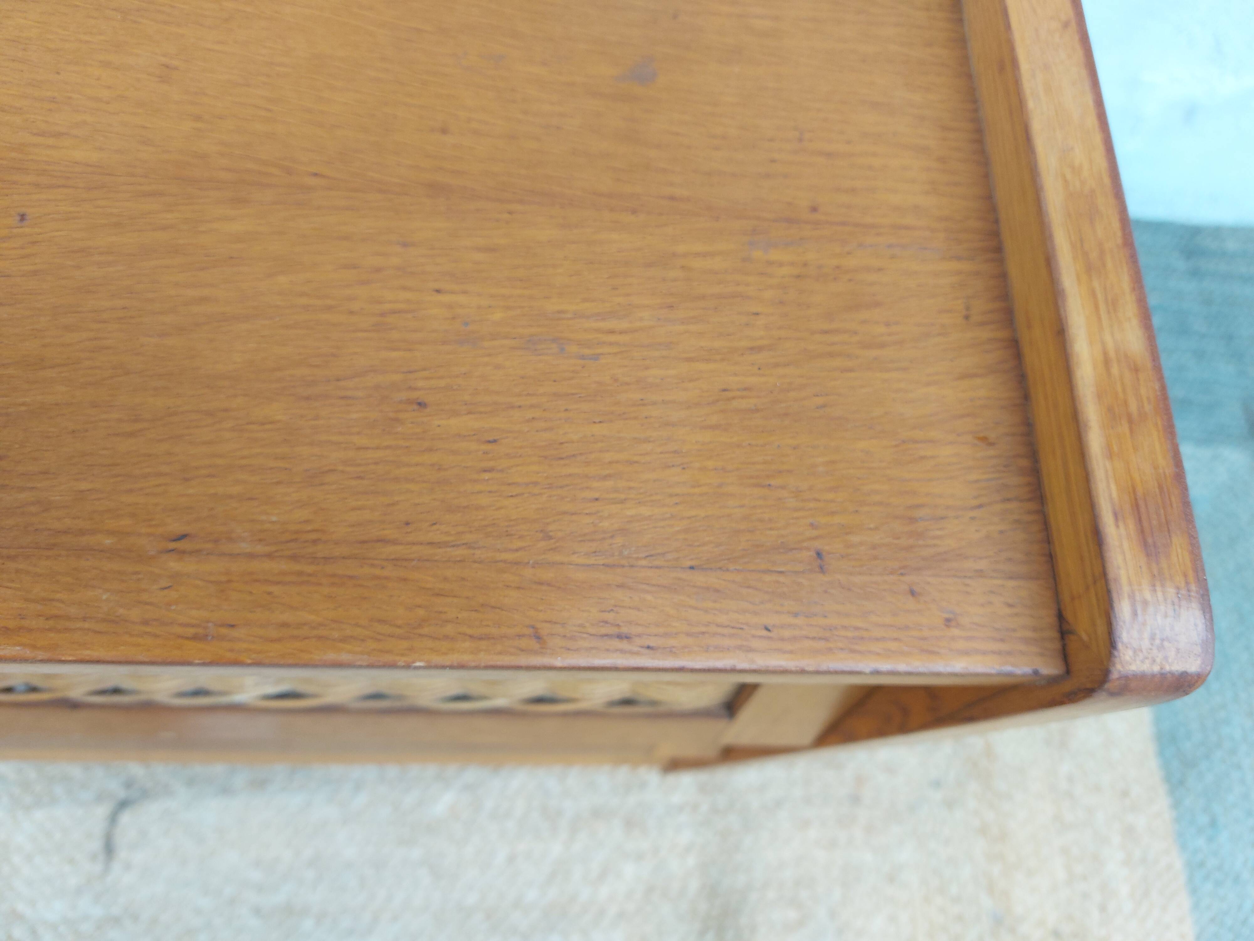 commode pieds compas, osier, vintage