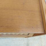 commode pieds compas, osier, vintage