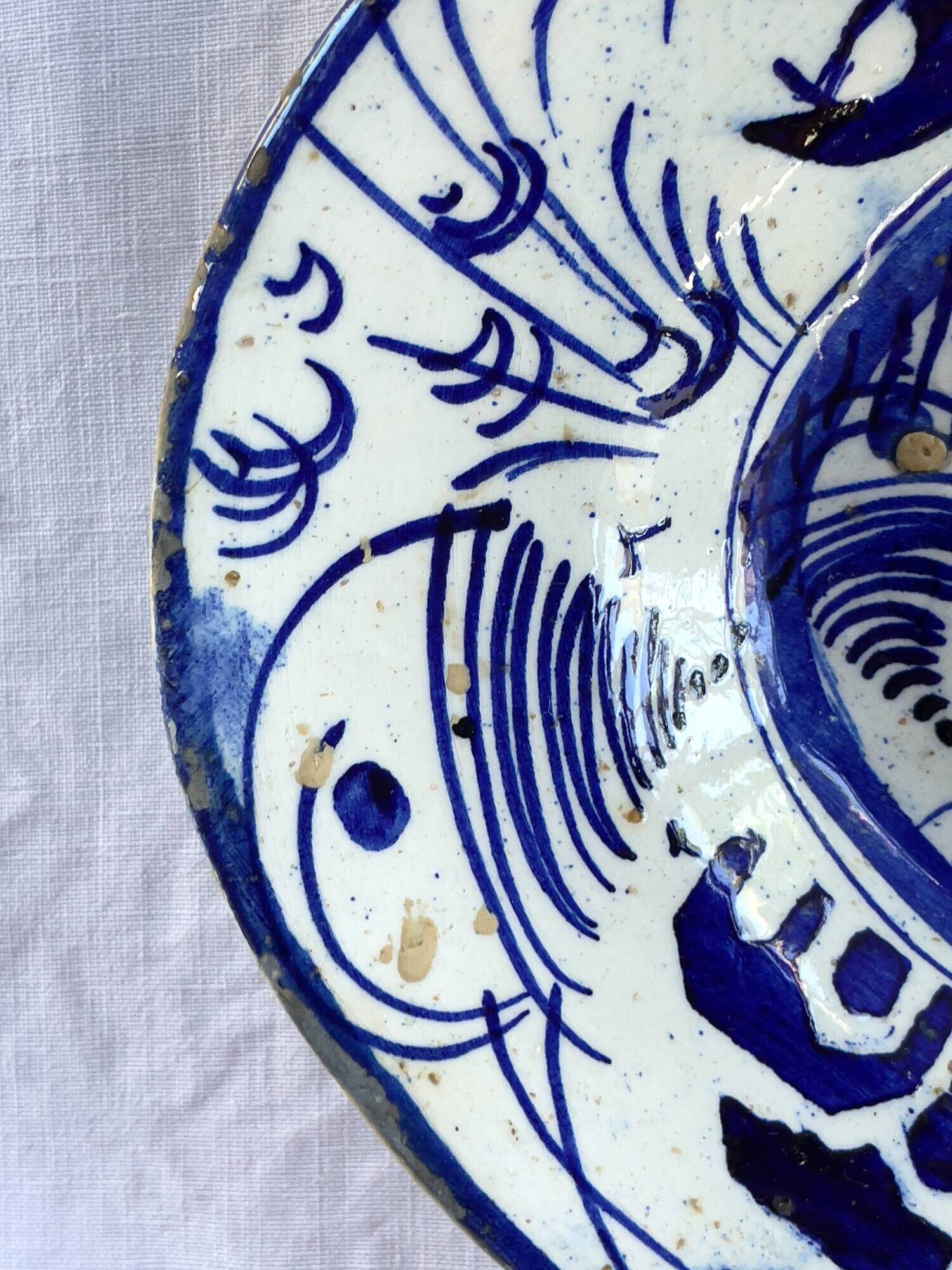 Portuguese earthenware dish, fusion between China - Macao and Portugal, 19th century