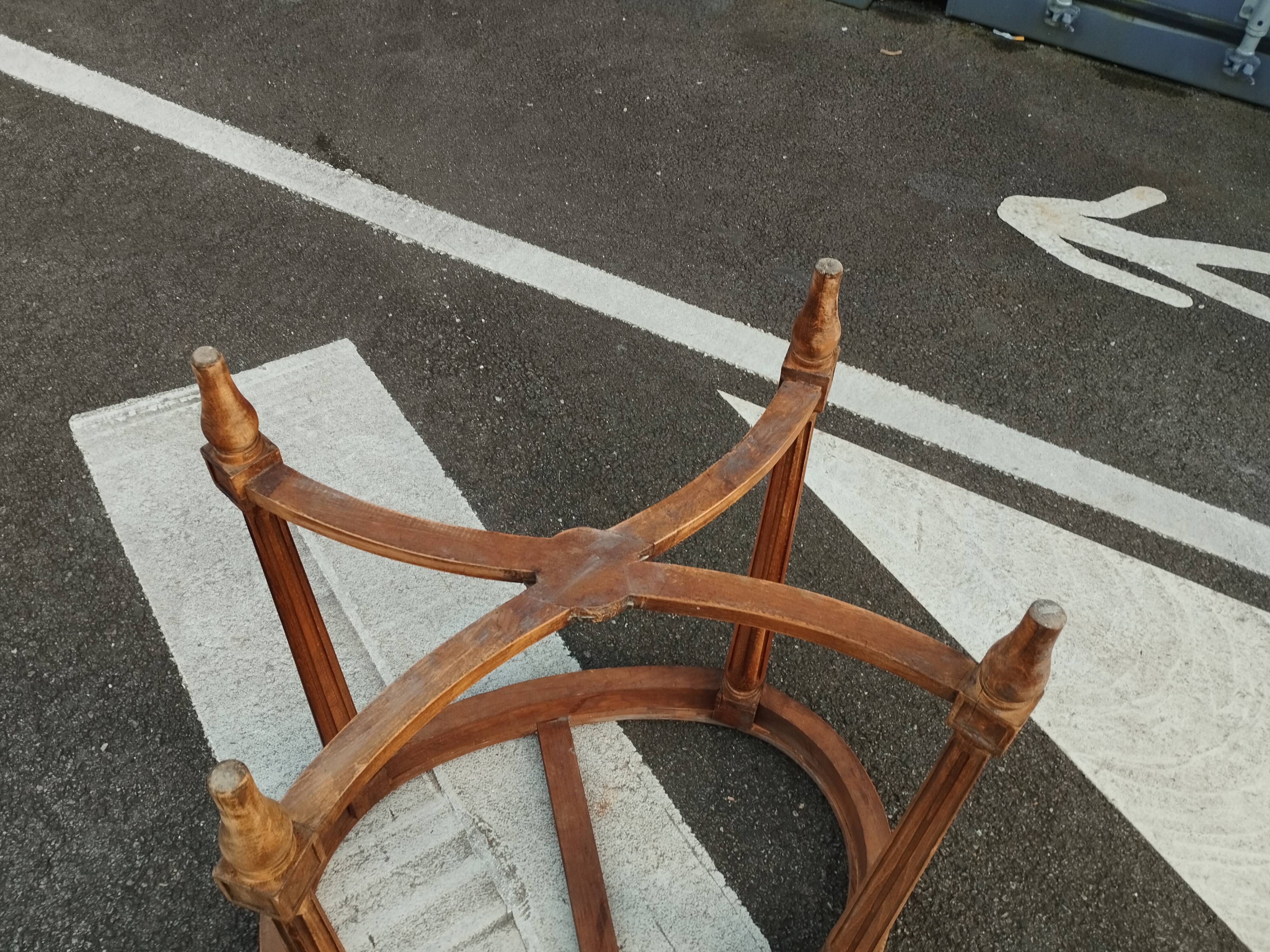 Old Louis XVI style pedestal table with marble top