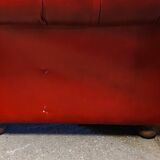 Canapé Chesterfield 3 places cuir rouge