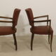 Pair of vintage bridge armchairs year 60 in imitation rust leather.