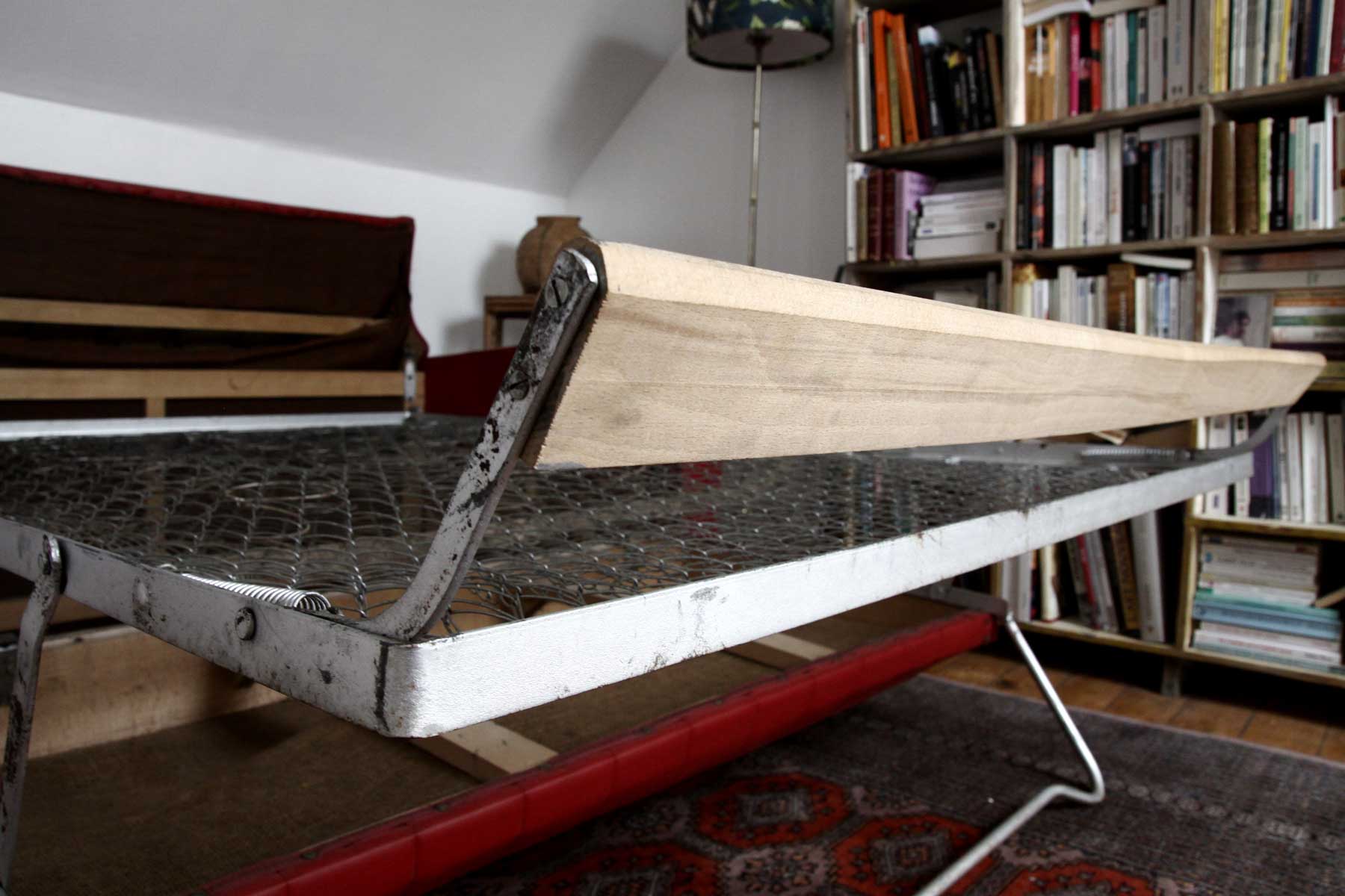 Red vintage sofa bed