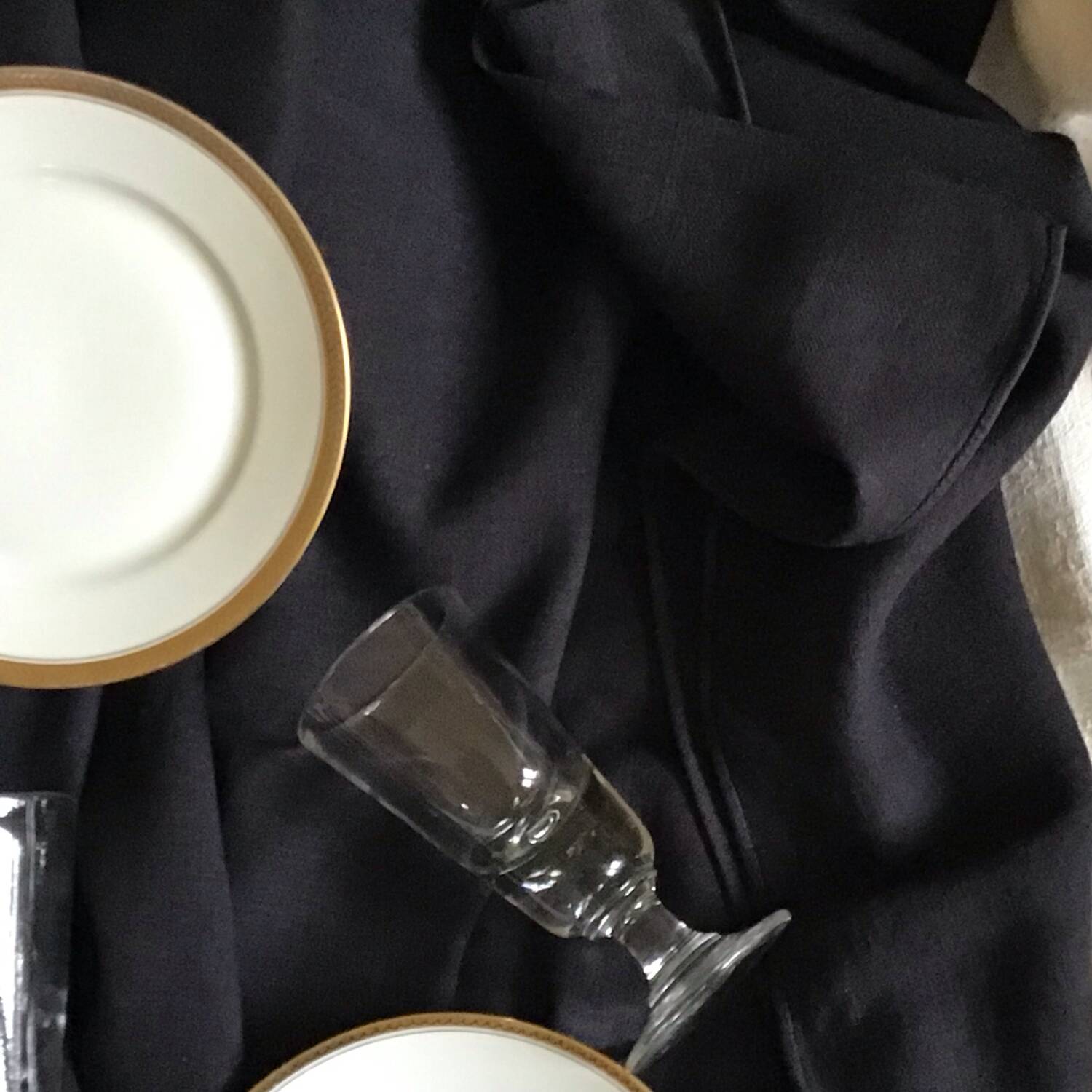 Black linen country tablecloth