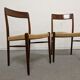 Pair of Danish chairs in teak and rope from the 60s/70s