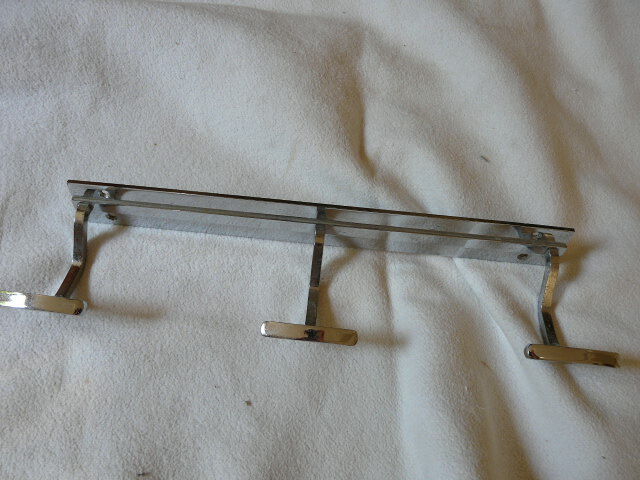 Vintage wall coat door in chrome bronze 3 patères