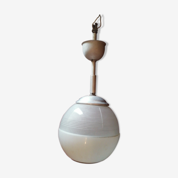 Suspension ball glass 2 tones holophane 1950 60