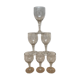 Set de 6 verres vin blanc gravés
