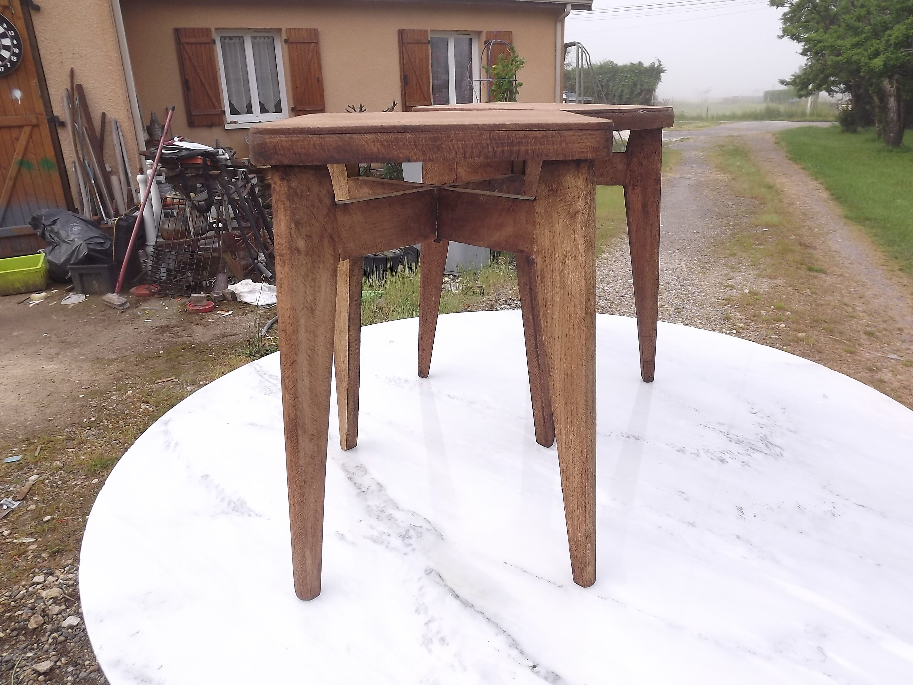Pair of vintage stools wood