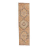 Tapis couloir turc vintage noué à la main des années 1980 92x394