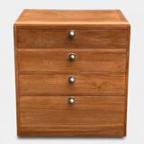 Vintage chest of drawers in solid raw wood from 1950