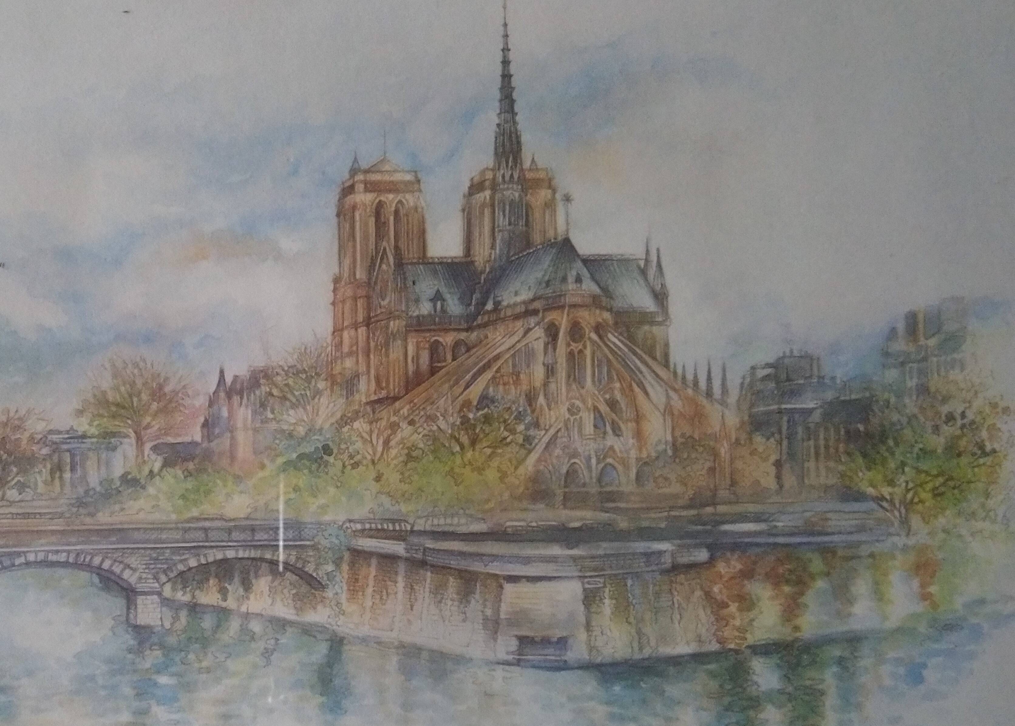 Paris watercolor print "Bernadette Voz"