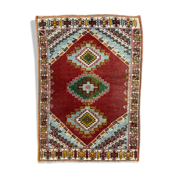 Vintage moroccan rug 157x109 cm tazenacht berber atlas, tribal, red , blue