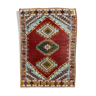 Tapis marocain vintage 157x109 cm tazenacht berber atlas, tribal, rouge, bleu
