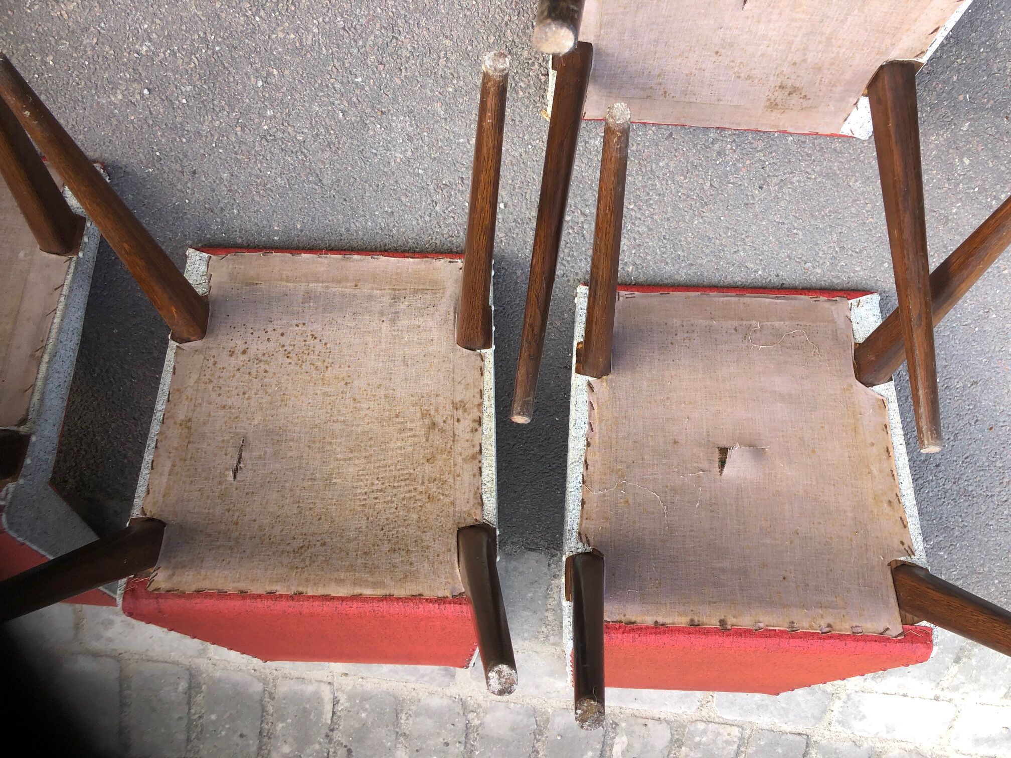 Vintage chairs skaï foot compass