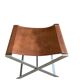 FOLDING STOOL KNOWN AS "PLOYANT" IN BRUSHED STEEL AND LEATHER, SIGNED AMAURY WATINE
