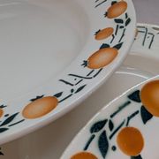 8 assiettes creuses Stivert – décor orange