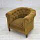 Fauteuil relax danois des années 1950, revêtement en laine verte, bois de frêne.