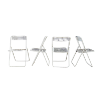 Lot of 4 painted metal chairs