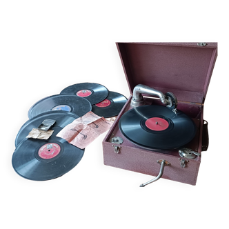 78 rpm hand-cranked phonograph