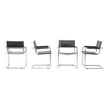 "S34" chairs by Mart Stam and Marcel Breuer for Fasem, Italy 1980s.