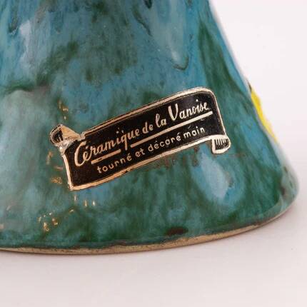 Elegant blue candlestick - Vanoise ceramic