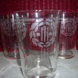 Old sandblasted glasses with laurel wreaths x6