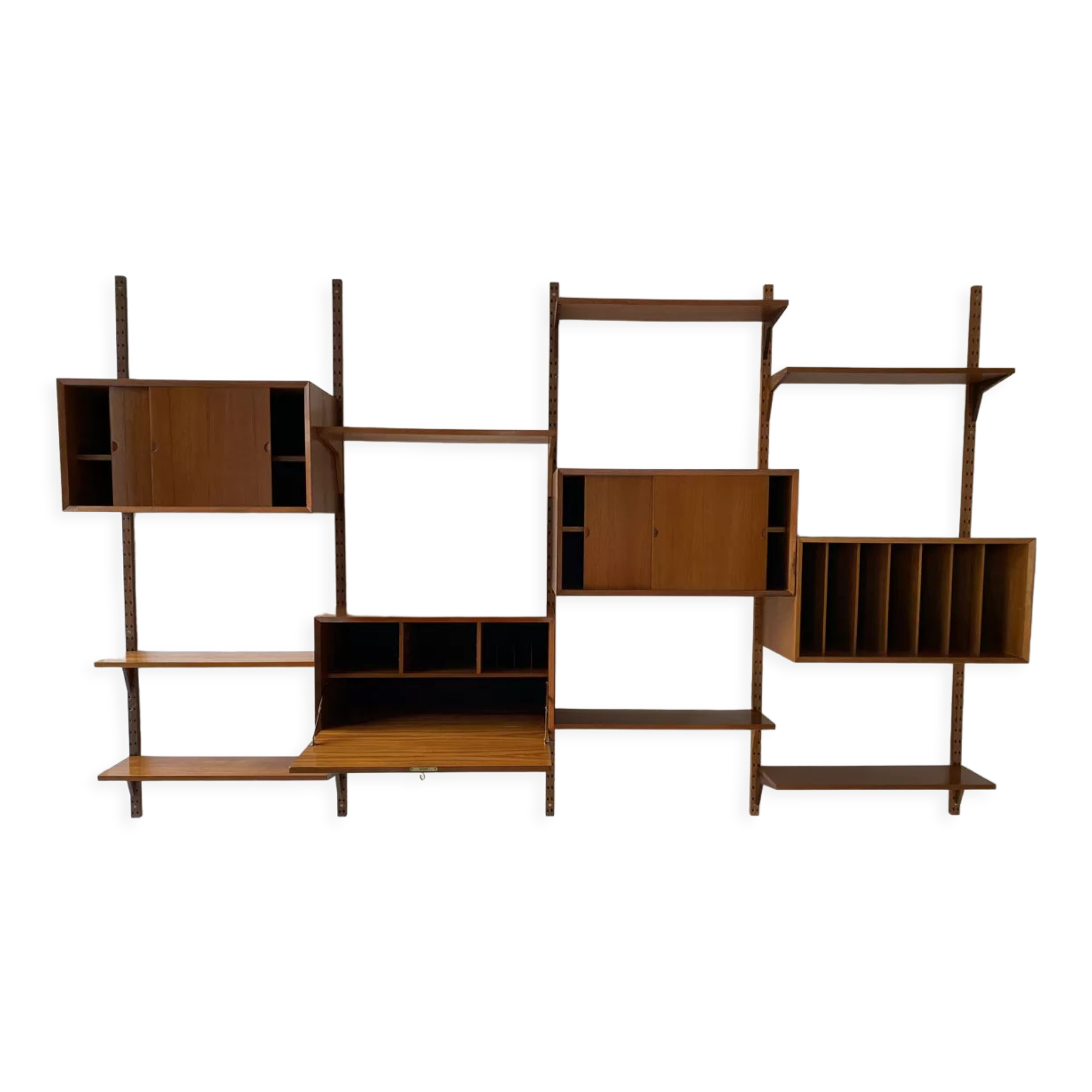 "Royal System" set of 4 teak columns, by Poul Cadovius 1970