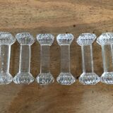 Set of six Art Deco glass knife holders