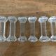 Set of six Art Deco glass knife holders