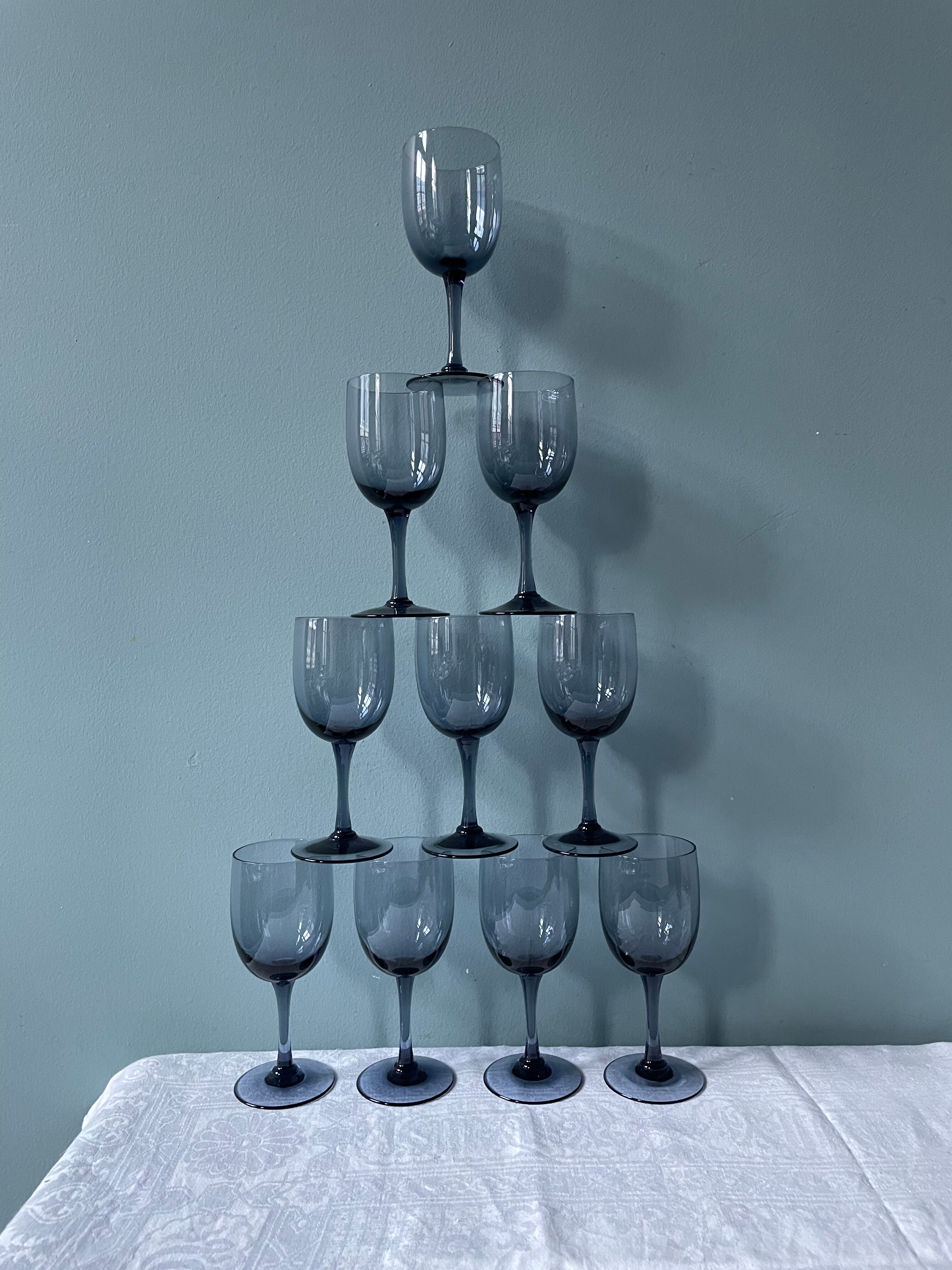 Série de 10 verres à vin MCM, vers 1950