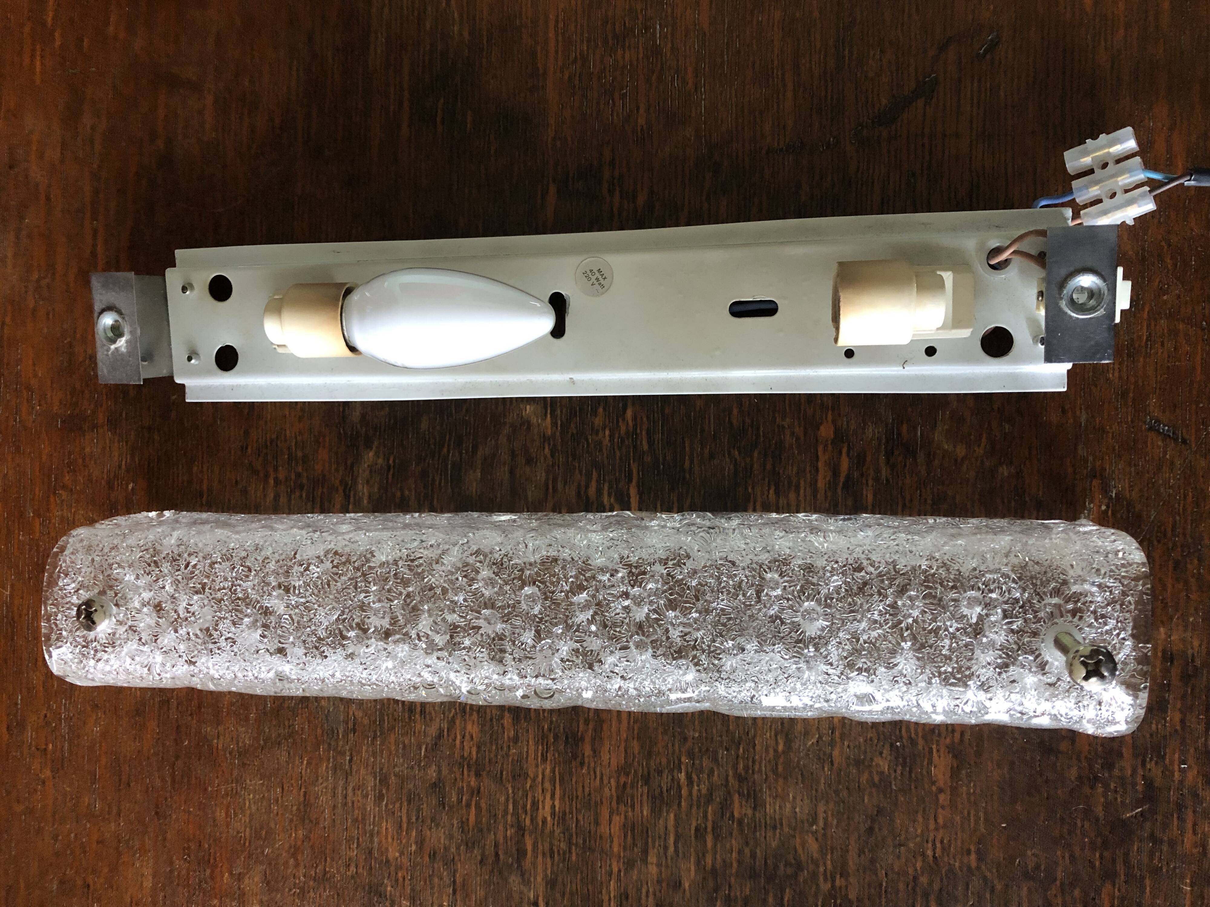 Glass wall applique effect ice by JT Kalmar Austria circa 1950