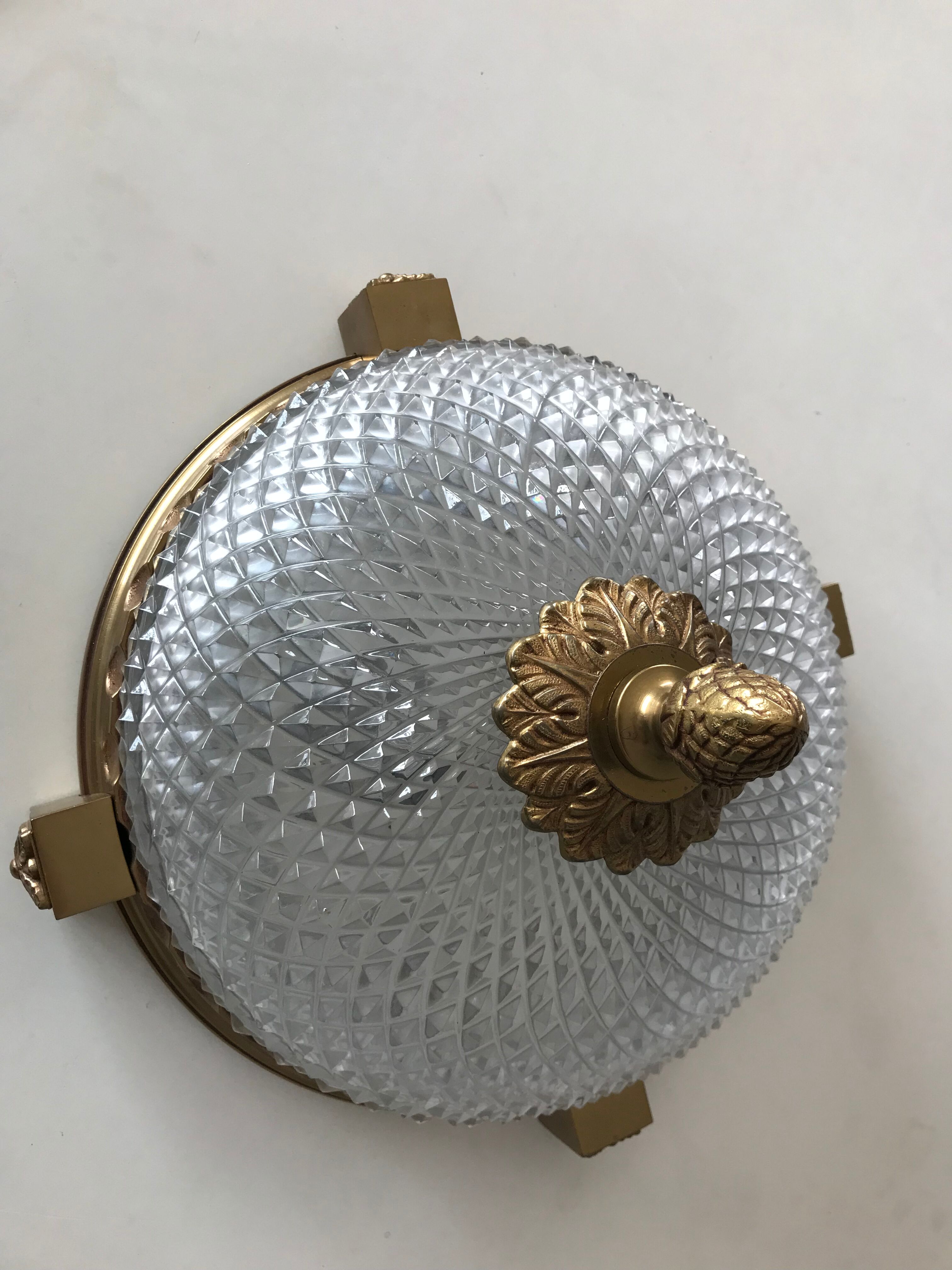 Worked glass ceiling lamp