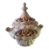 Covered soup tureen in Italian ceramic — Capodimonte style, applied roses.