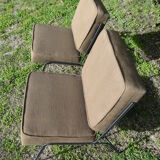 Pair of armchair heaters in brown fabric
