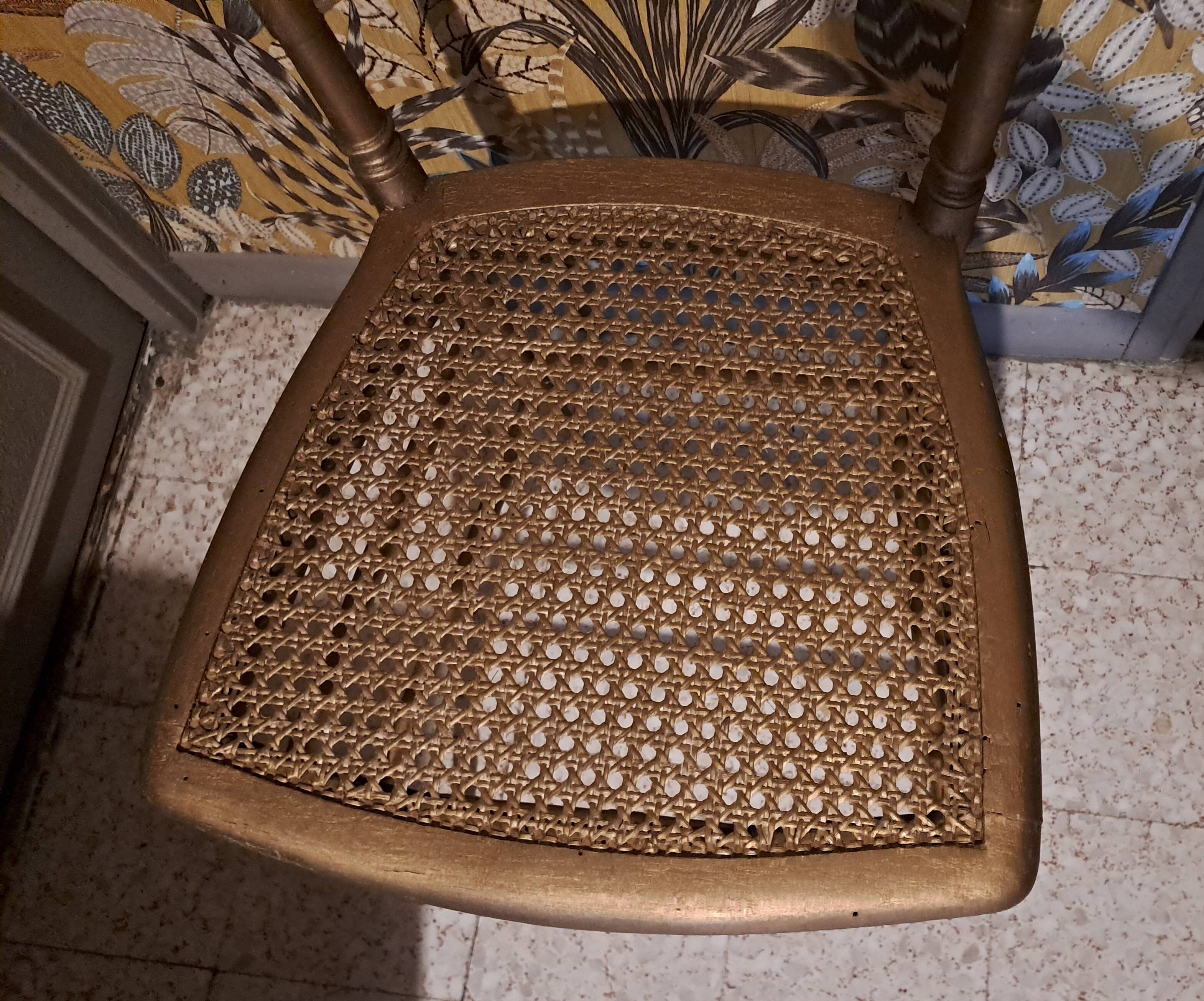 Napoleon III style chair, known as the Opera model, in carved wood and caning on a restored seat, circa 1850