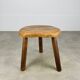 Brutalist tripod stool in solid wood