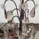 pair of chandeliers, lamp, silver-plated metal, crystal, tassels, florets, pendant, rosettes