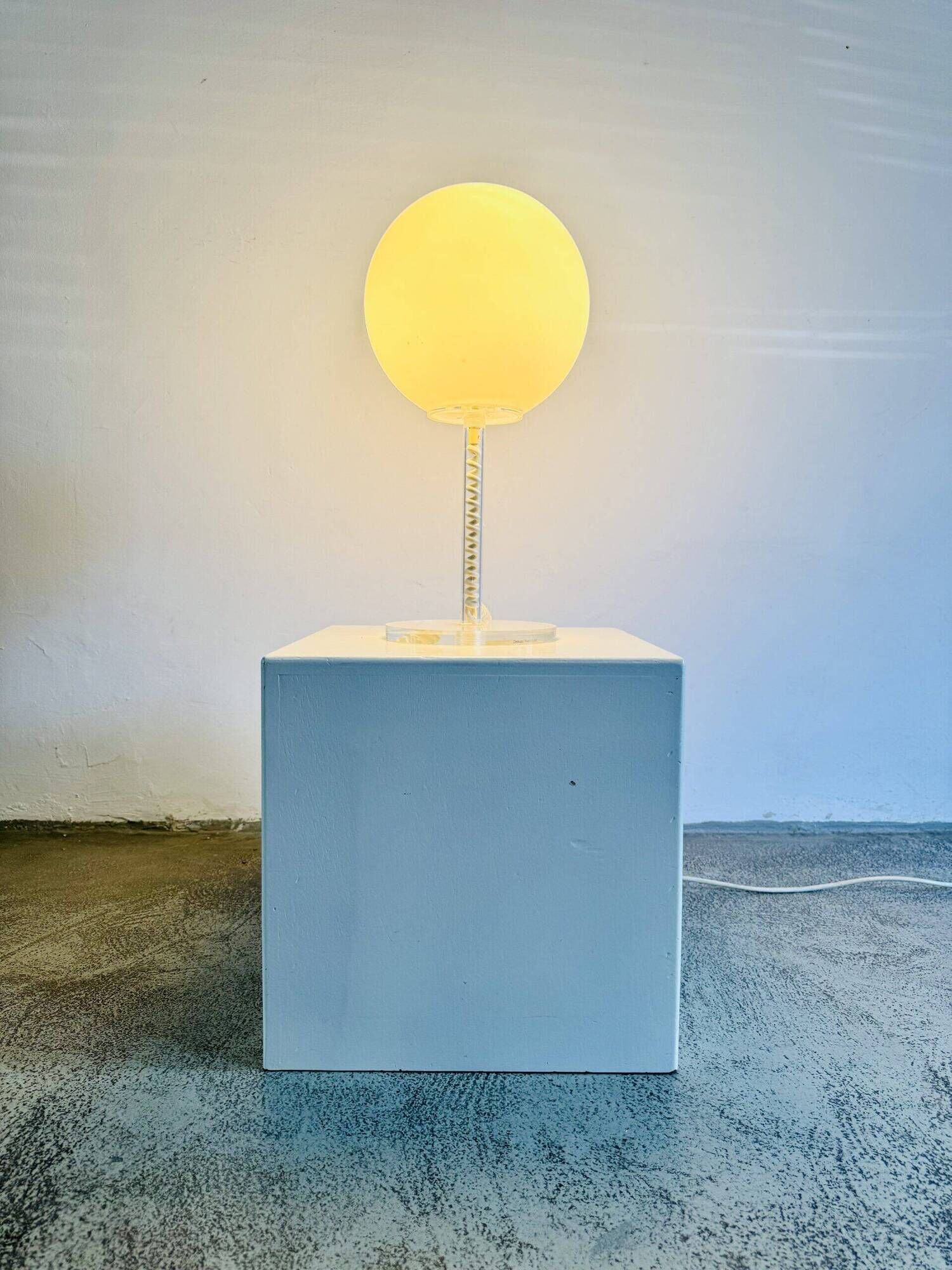 Milky Glass Sphere Table Lamp By Harco Loor For Harco Loor Design, The Netherlands 1980S