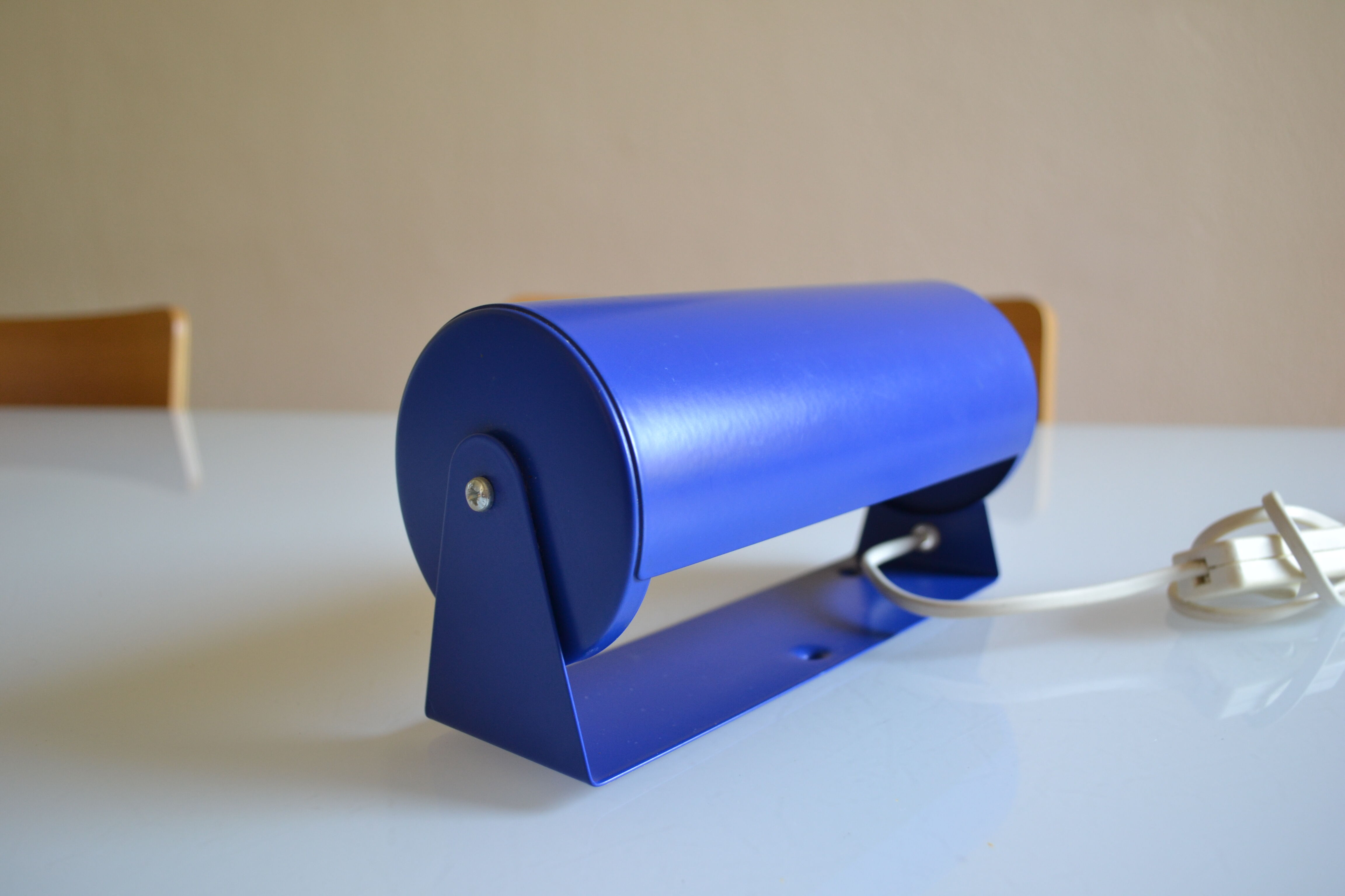 Tubular wall lamp vintage ikea years 80 blue