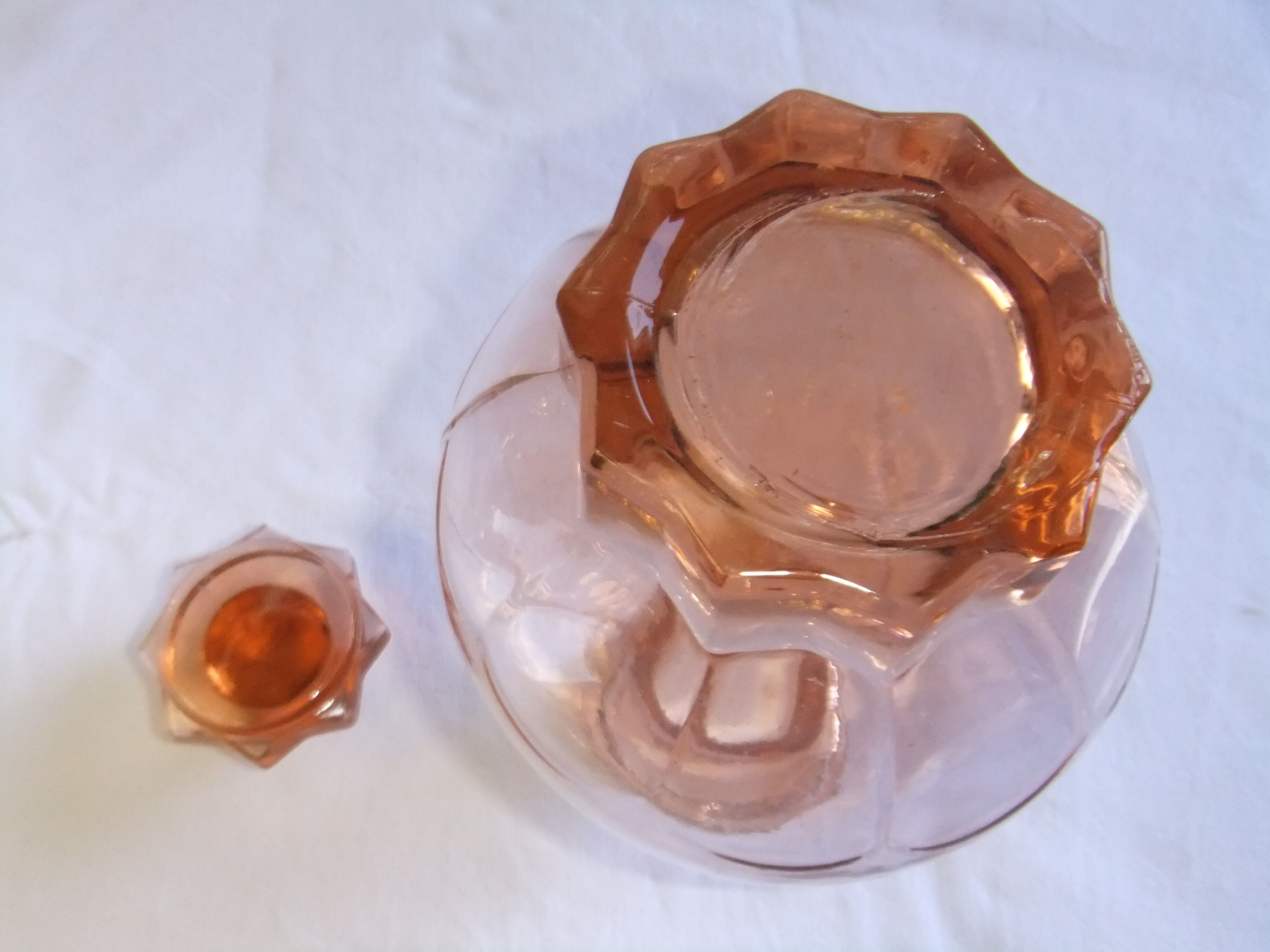 Art Deco liquor service in glass