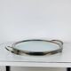 Vintage silver metal and glass tray