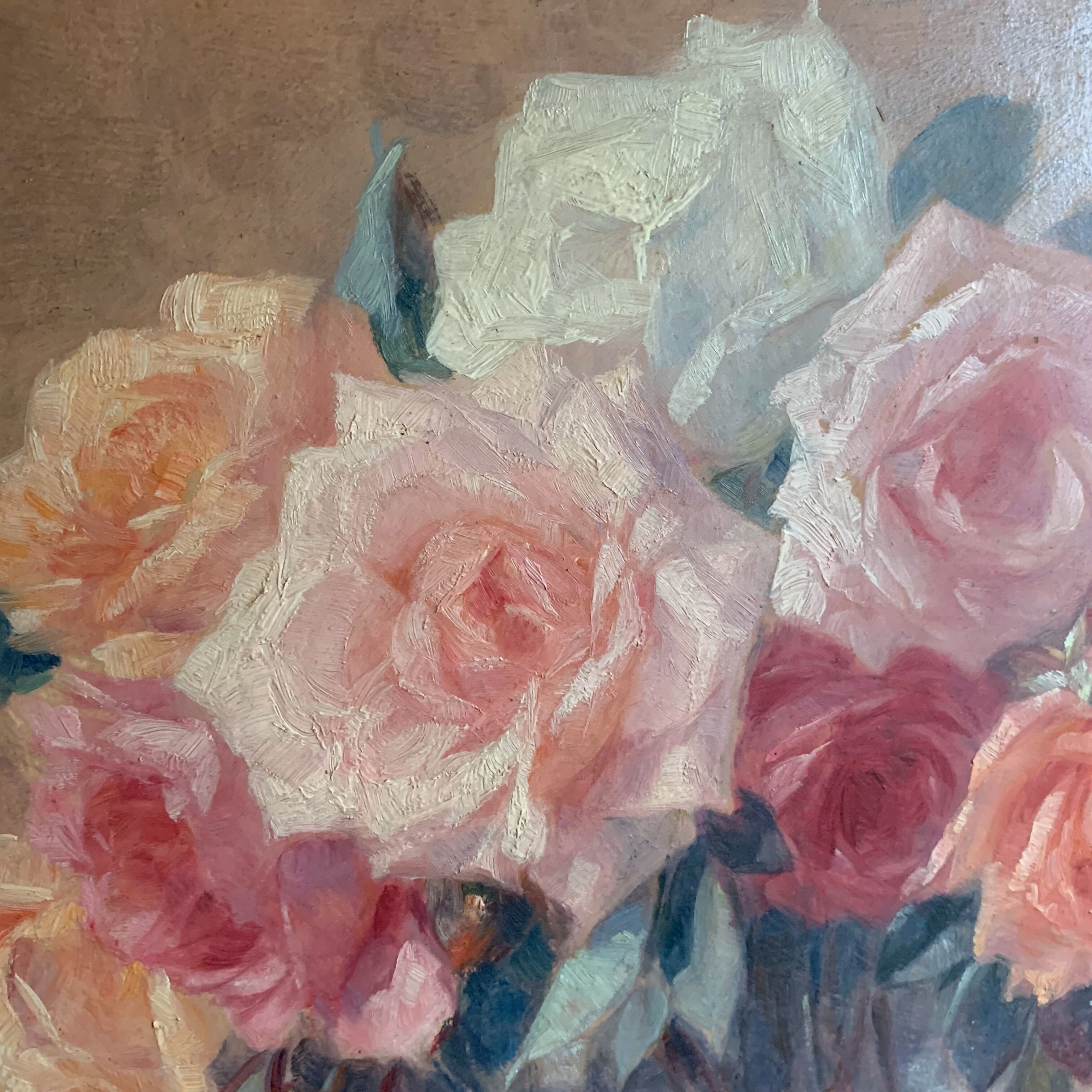 Painting bouquet of roses still life