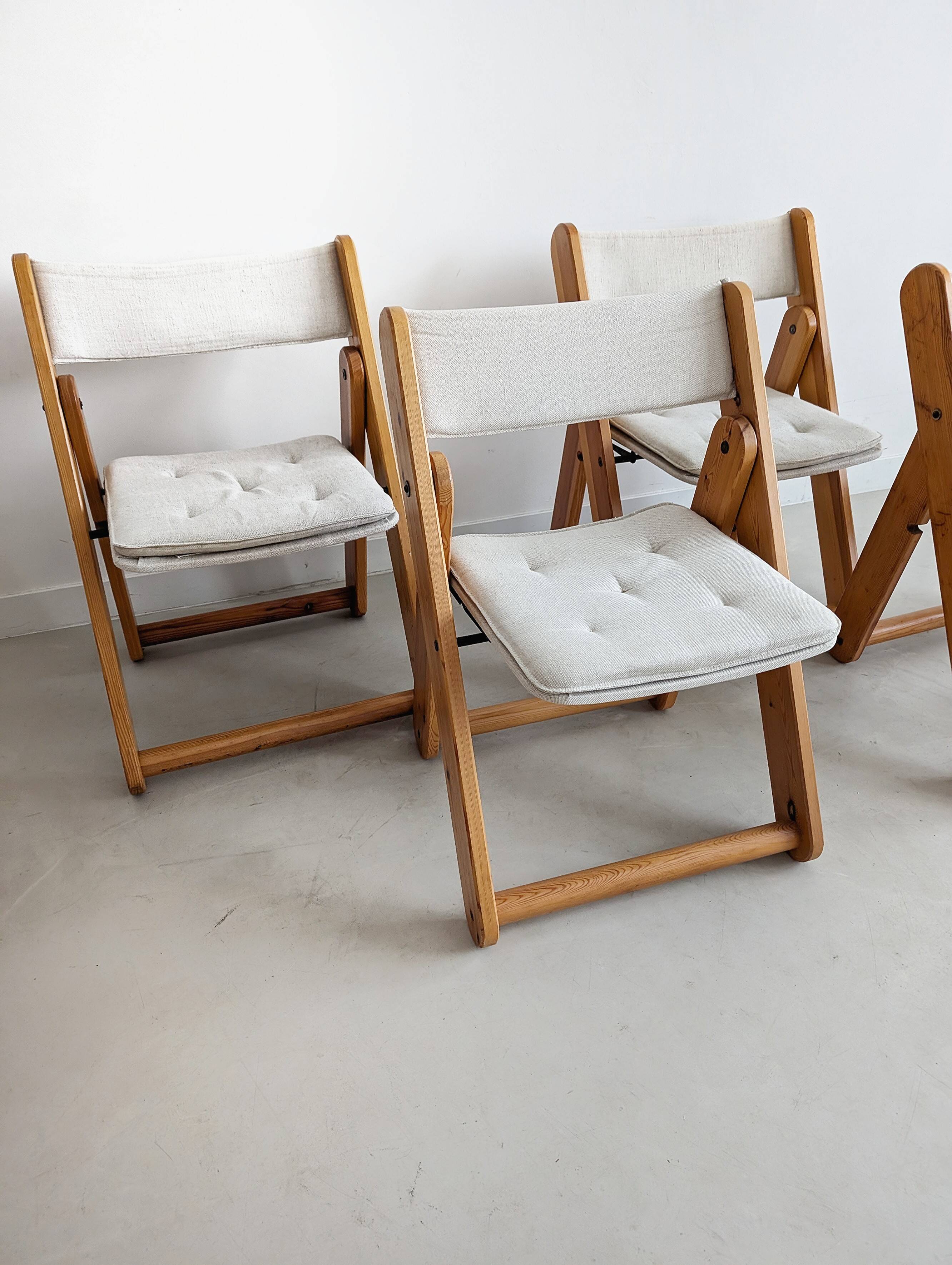 Set of 4 'Kon-Tiki' Folding Chairs by Gillis Lundgren for IKEA 1970s