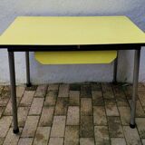 Yellow formica table 1960