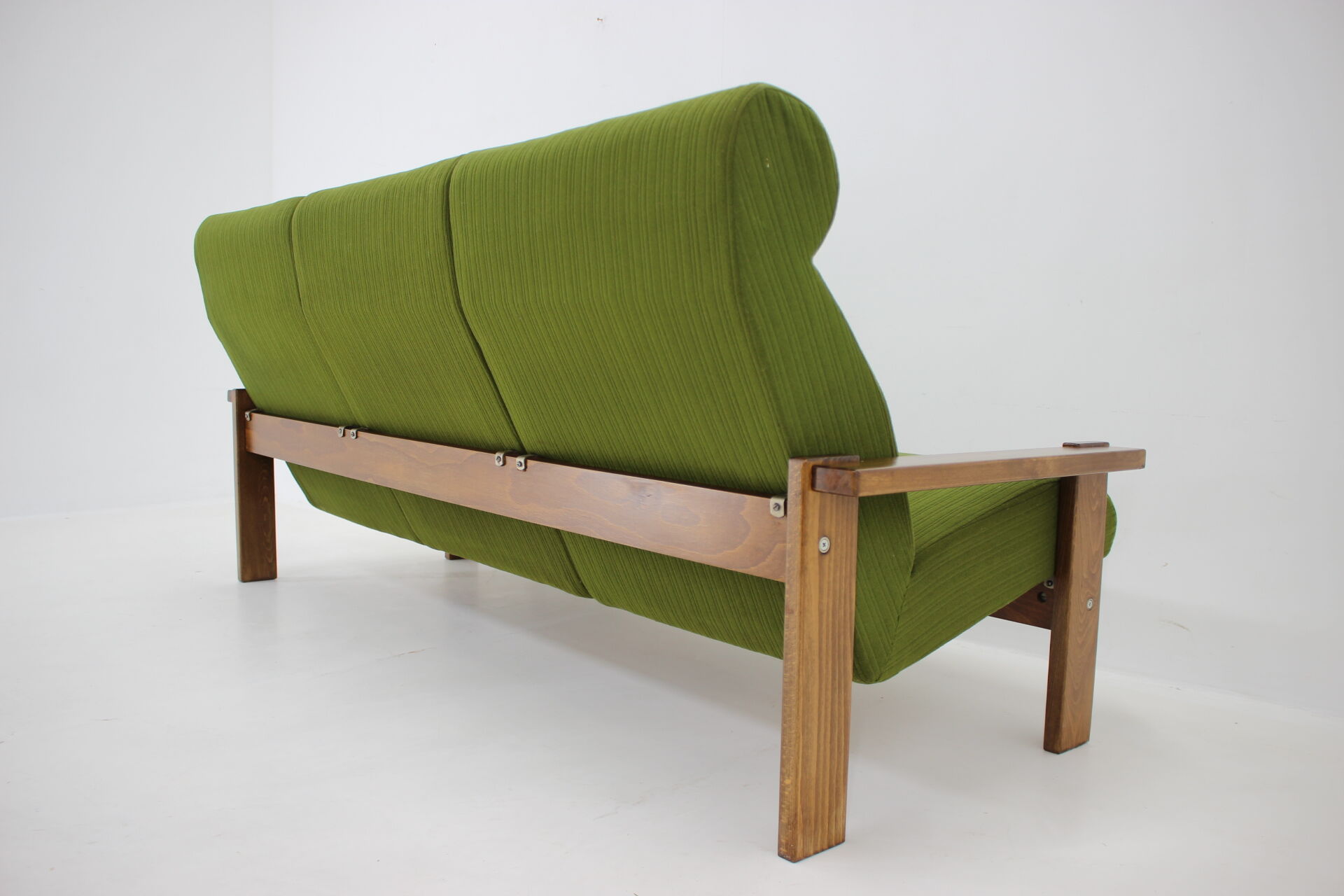 3-seater beech sofa from the 1970s, Czechoslovakia