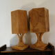 2 pine table lamps, swedish handicrafts 1978 1985