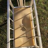 Complete wooden doll cradle on wheels