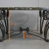 Marble and Forged Iron Low Table - 1950